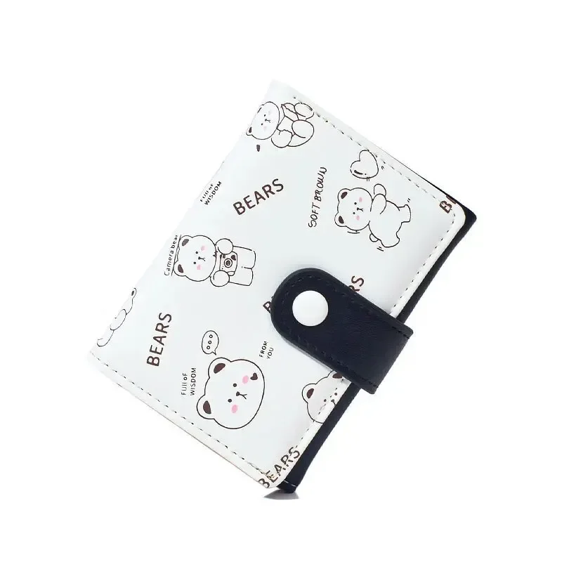 Cute Mini Women Wallet Bear PU Leather Credit Card Holder Wallets Money Bag Female Girl Coin Pouch Tri-fold Cartoon Short Vallet - view 2
