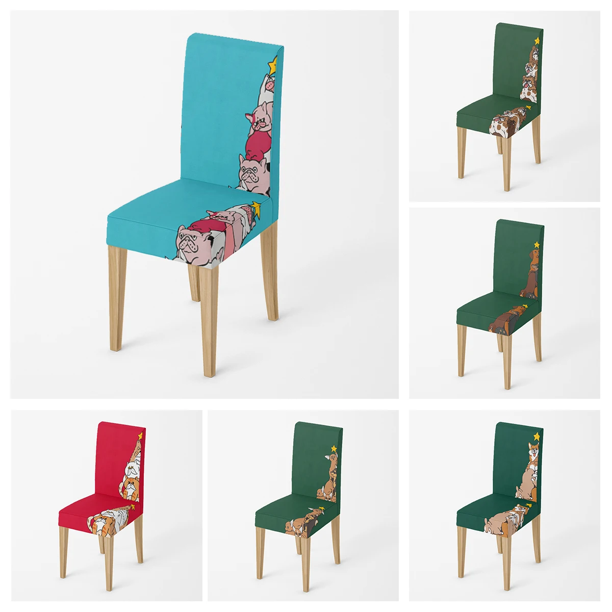 

Home chair Covers kitchen adjustable dining elastic fabric chairs cover wedding Desk stretch back restaurant decro animal dog