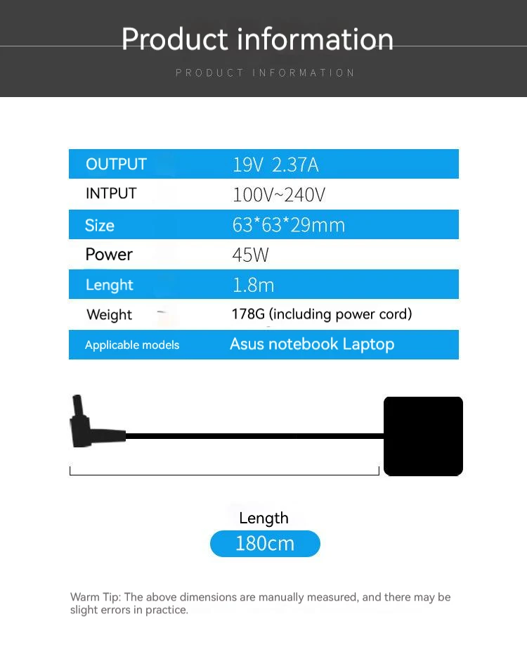 19V 2.37A 45W 4.0*1.35MM Laptop Ac Adapter Charger For Asus VivoBook E403NA F510UA X456U X540L F200CA Q301LP X202 Q301 TP300LD