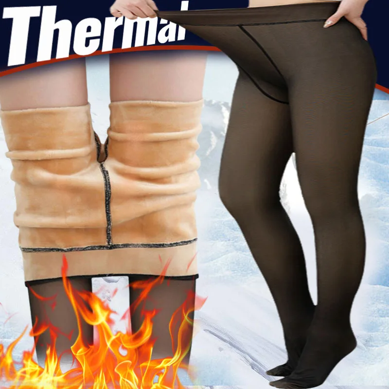 

Thermal Stockings Woman Fleece Tights Sexy Winter Warm Pantyhose Translucent Slim Thicken Tights Elastic Velvet Pantyhose Female