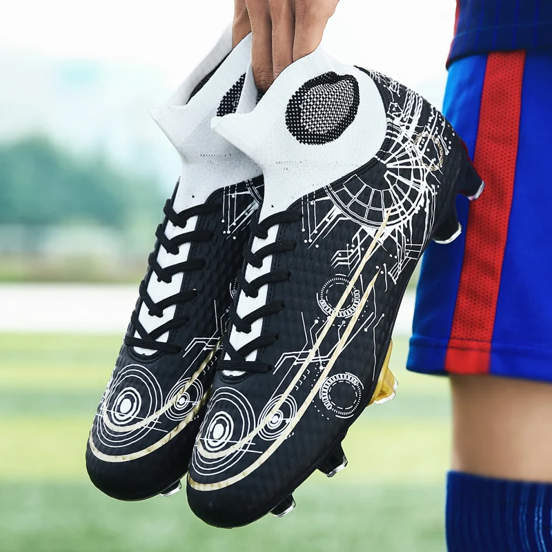 

Quality Soccer Cleats Boots Messi Football Shoes Wholesale Genuine Chuteiras Society Outdoor Futsal Training Matches Sneakers