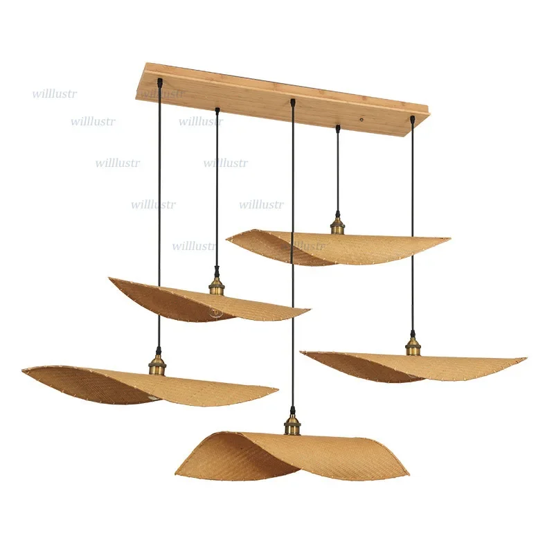 

Handmade Bamboo Pendant Lamp Wood Seagull Suspension Light Hotel Bistro Cafe Bar Zen Hanging Lighting Ceiling Chandelier