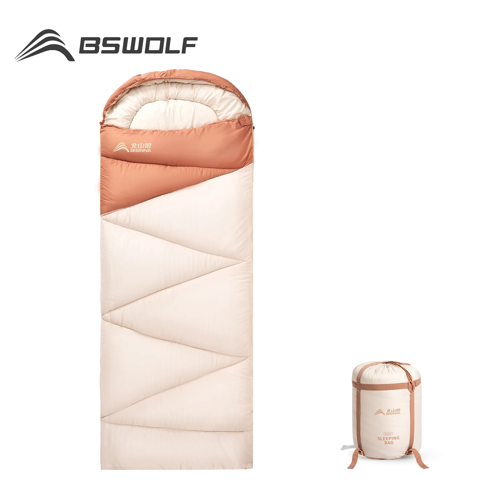 

BSWOLF Sleeping Bag Four Seasons Universal Adult Outdoor Camping Lightweight Summer Car Single and Double Bedding Dual Use