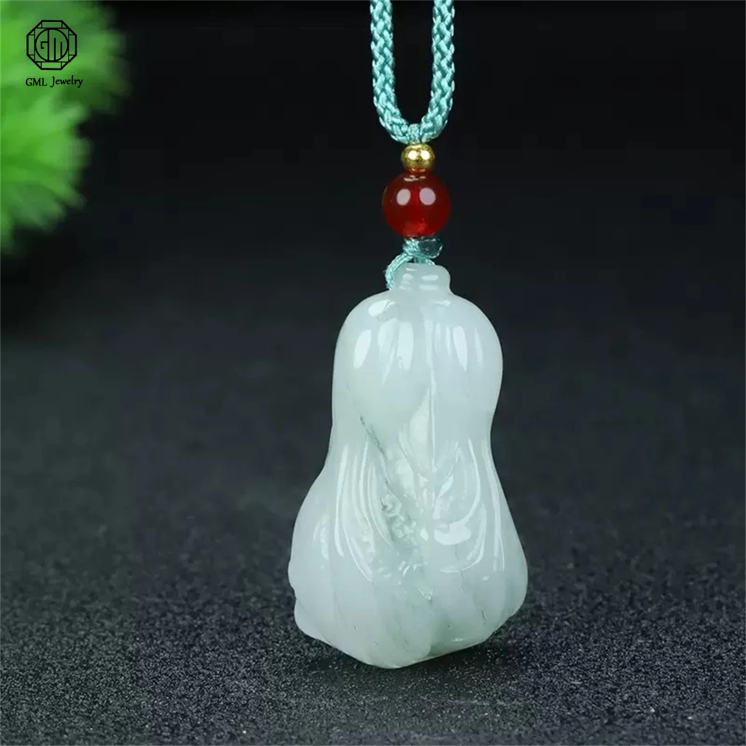 Natural Tianshan Jade Icy Type Floating Green Pattern Peace Plaque Teardrop Leaf Shape Pendant Unisex Healing Crystal Jewelry