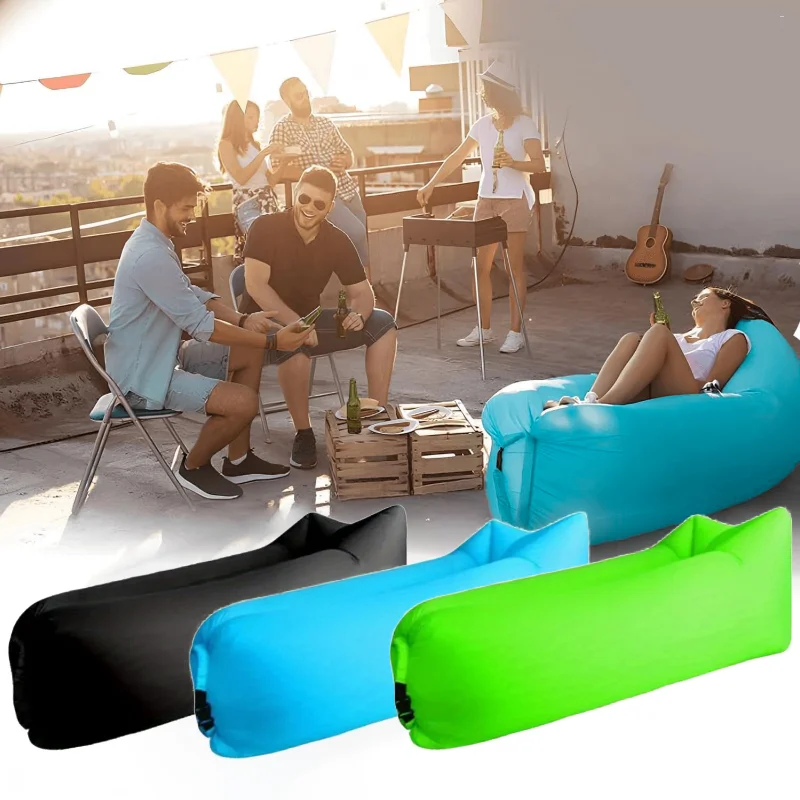 Inflatable Sofa Air Sofa Chair Portable Foldable Sleeping Bag WaterProof Couch Outdoor Camping Picnics Chairs Beach Accessories