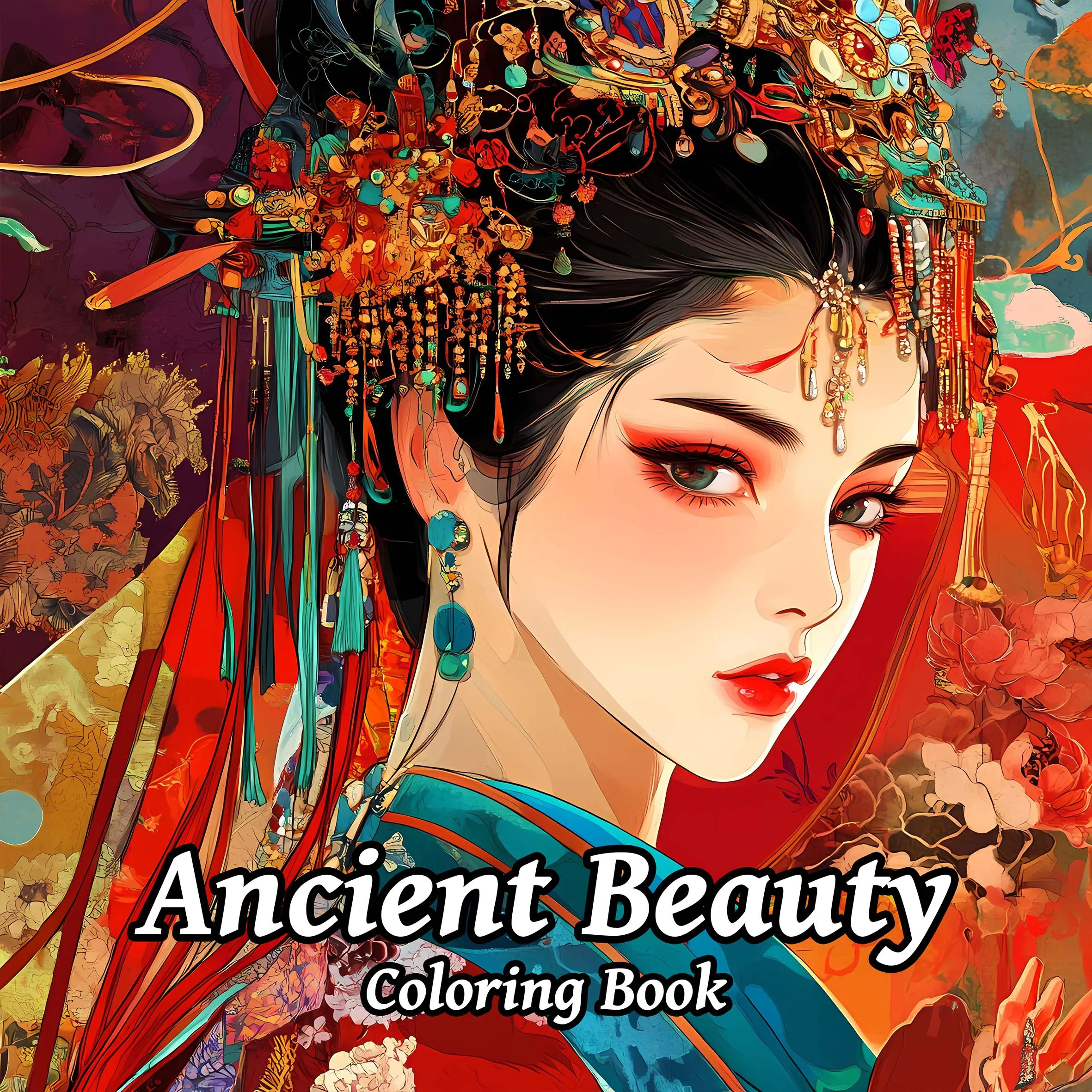 1PC Ancient Beauty Coloring Book 24 Pages Elegant Illustration Creative Relaxation Self Painting Book For Adults And Teens