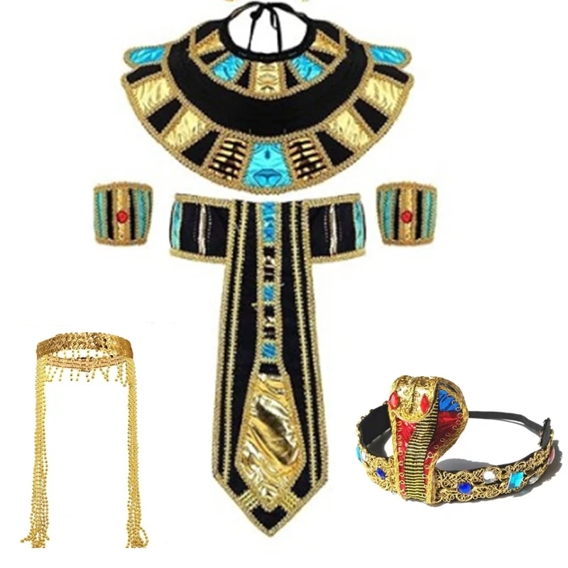 Egyptian Queen Princess Cosplay Accessory 2025 Halloween Party Women Egypt King Cleopatra Queen Ancient Egypt Dress Up Headwear