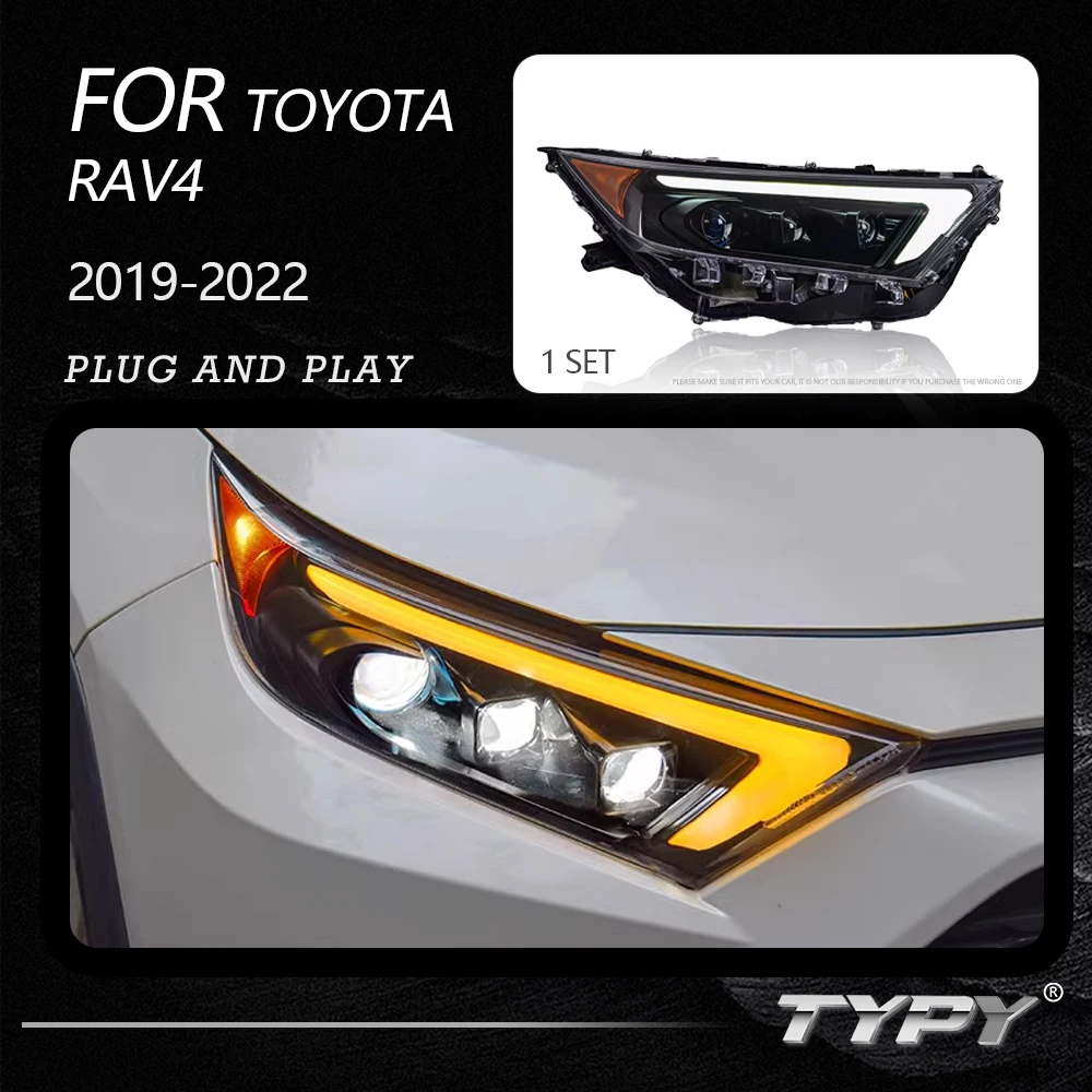 

TYPY New LED Headlight Upgrade Modified Full Head Lamp For Toyota RAV4 2019-2022 Turn Signals Daytime Running Lights