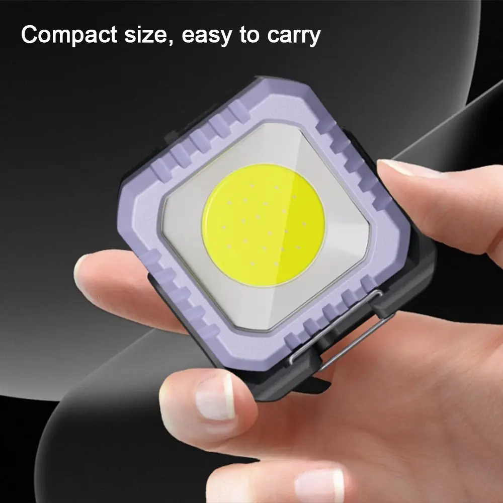 With Hook Mini Keychain Flashlight Adjustable Bracket Battery Level Display Floodlight Waterproof Super Bright Camping Lamp