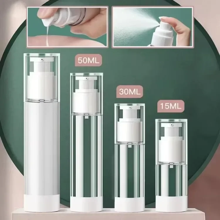 Doorzichtige airless vacuümpompfles Hervulbare herbruikbare reisformaatdispenser Draagbare lotioncontainer van make-uplotioncosmetica