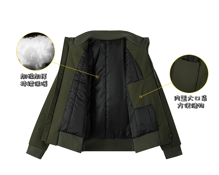 أزياء الخريف والشتاء الجديدة، سترة رجالية دافئة وسميكة عالية الجودة، سترة مقاومة للماء معطف قطني، سترة للرجال #4