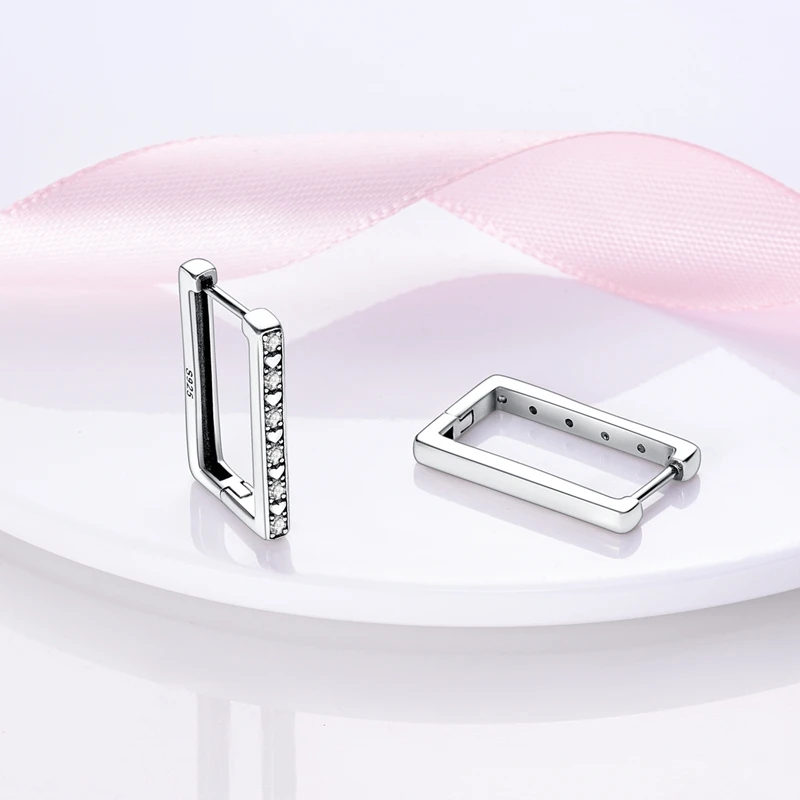 925 Sterling Silver Earrings Women U-shaped Hoop Earring For Anniversary Wedding Jewelry Gifts