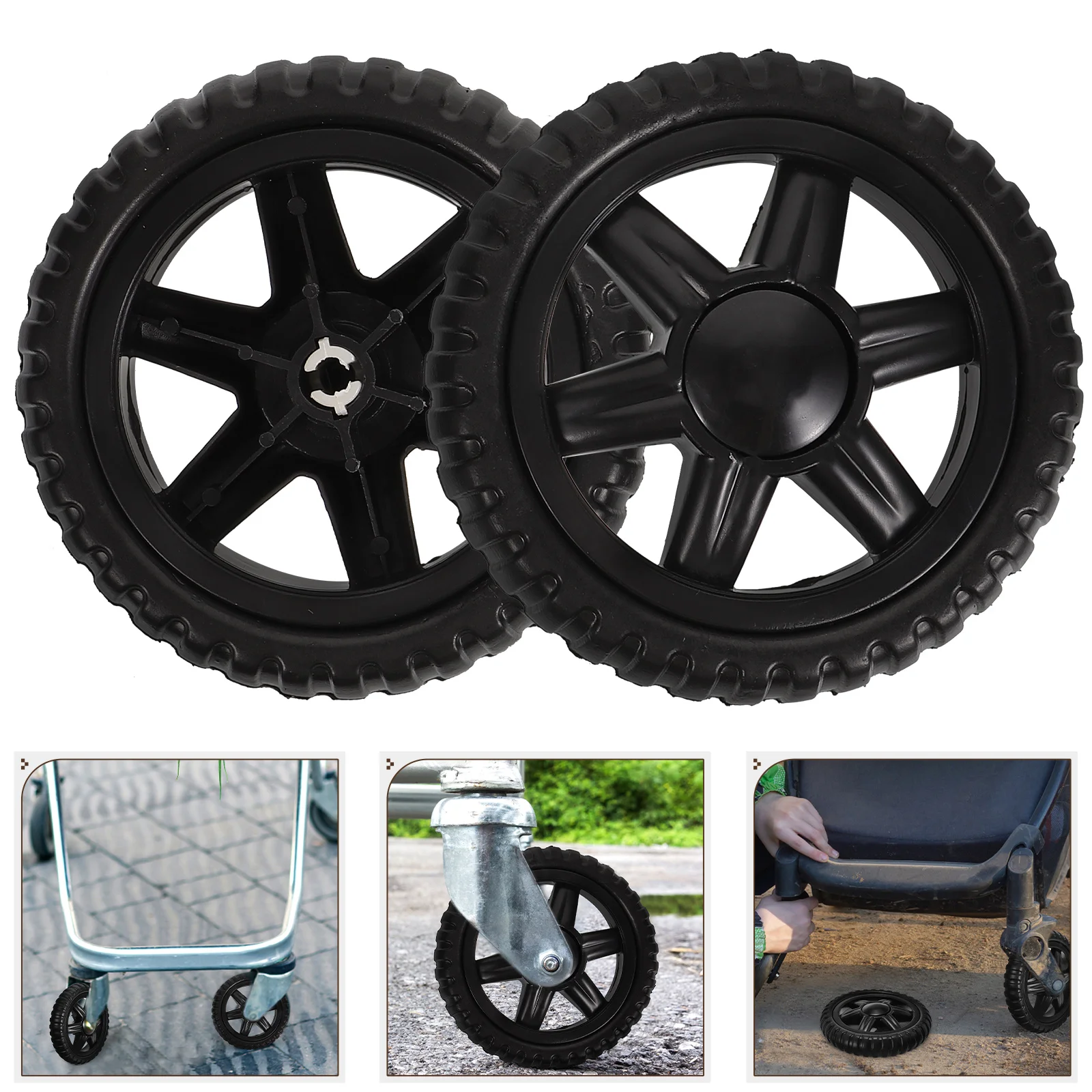 

2pcs Plastic Trolley Heavy Duty Caster Wheels For Shopping Cart Luggage Trolley Wheel Replacement Front Wheels Universal