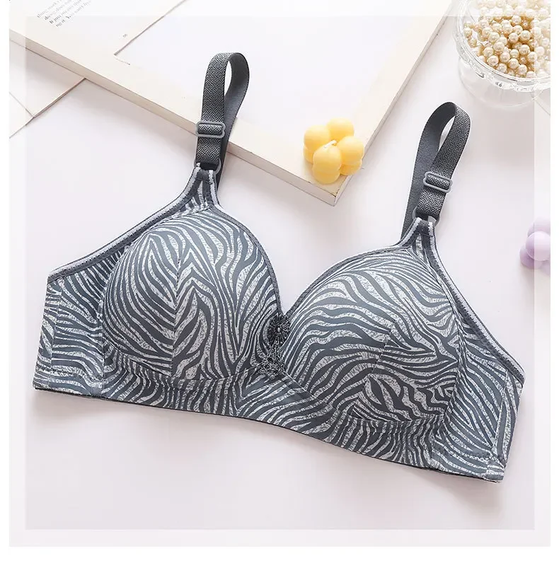 Mother Women Bras Corset Seamless Breathable Bralette Gather Push Up Zebra Stripe Wireless Underwear Lingeries Soutien Gorges