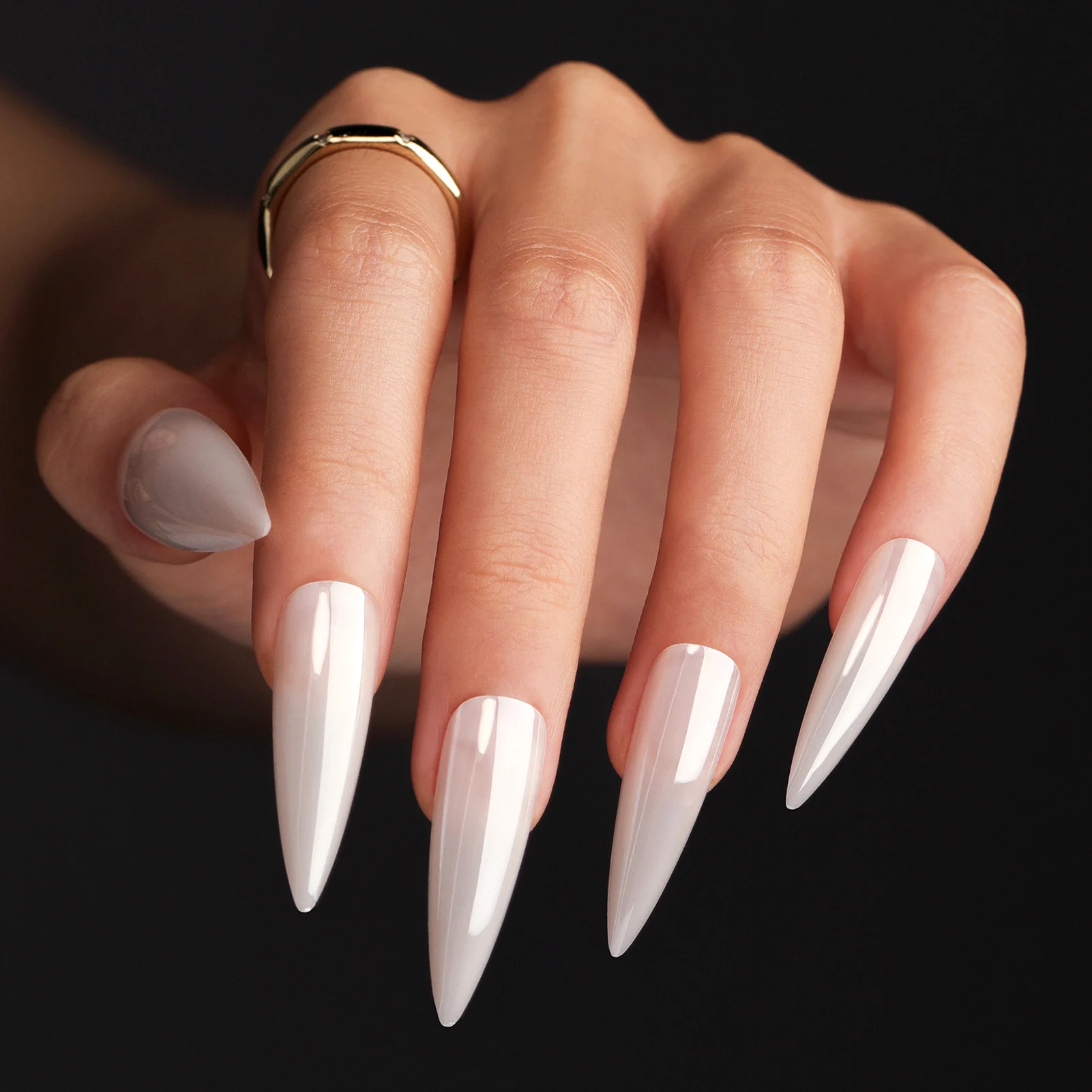 24 Stück Punk-Metall-Kunstnägel zum Aufdrücken, fertig, lang, spitz, silberner Spiegel, Y2K-Nagelspitzen, vollständige Abdeckung, Stiletto-Kunstnägel für Mädchen
