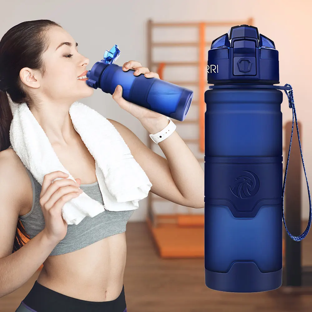 400ml Sports Water Bottle With Time Marker Leak-proof Portable Water Bottle For Kids Adult Travel Gym BPA Free Plastic Drinkware