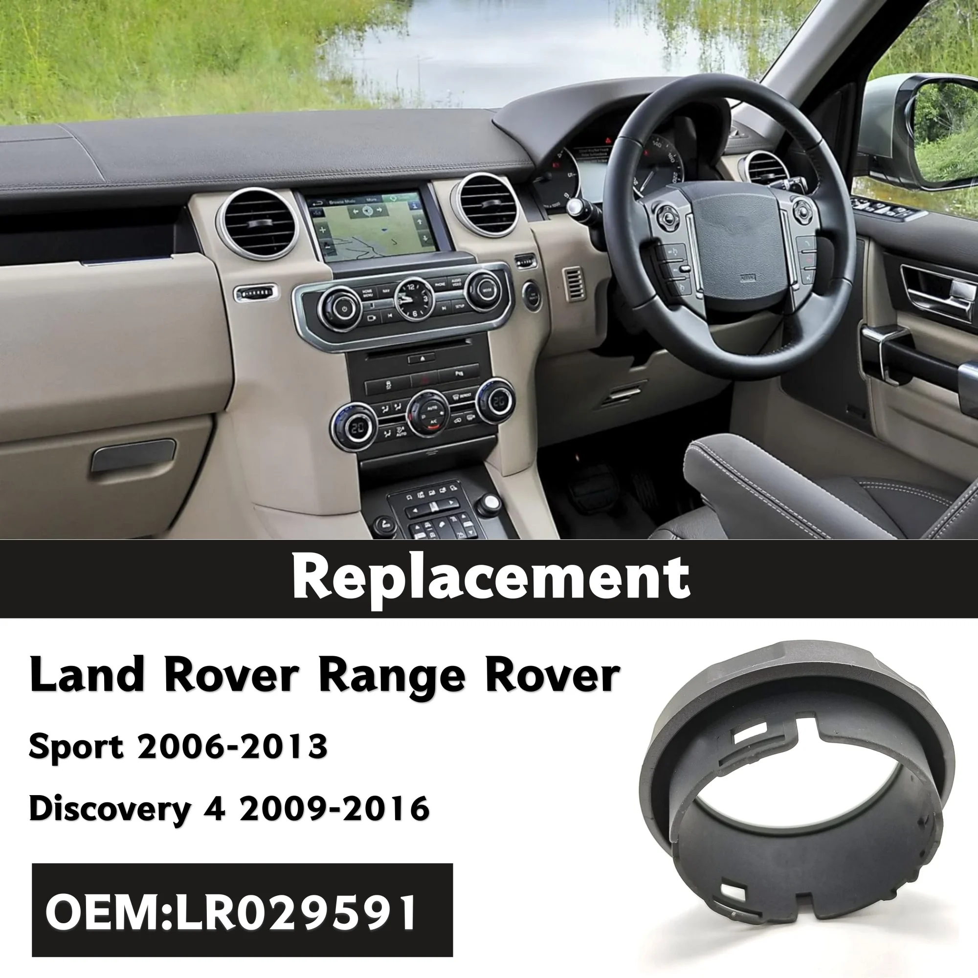 3pcs Console Air Conditioning Volume Control Knob LR029591 for 2006-2016 Land Rover Range Rover Sport Discovery 4 AC Switch Trim