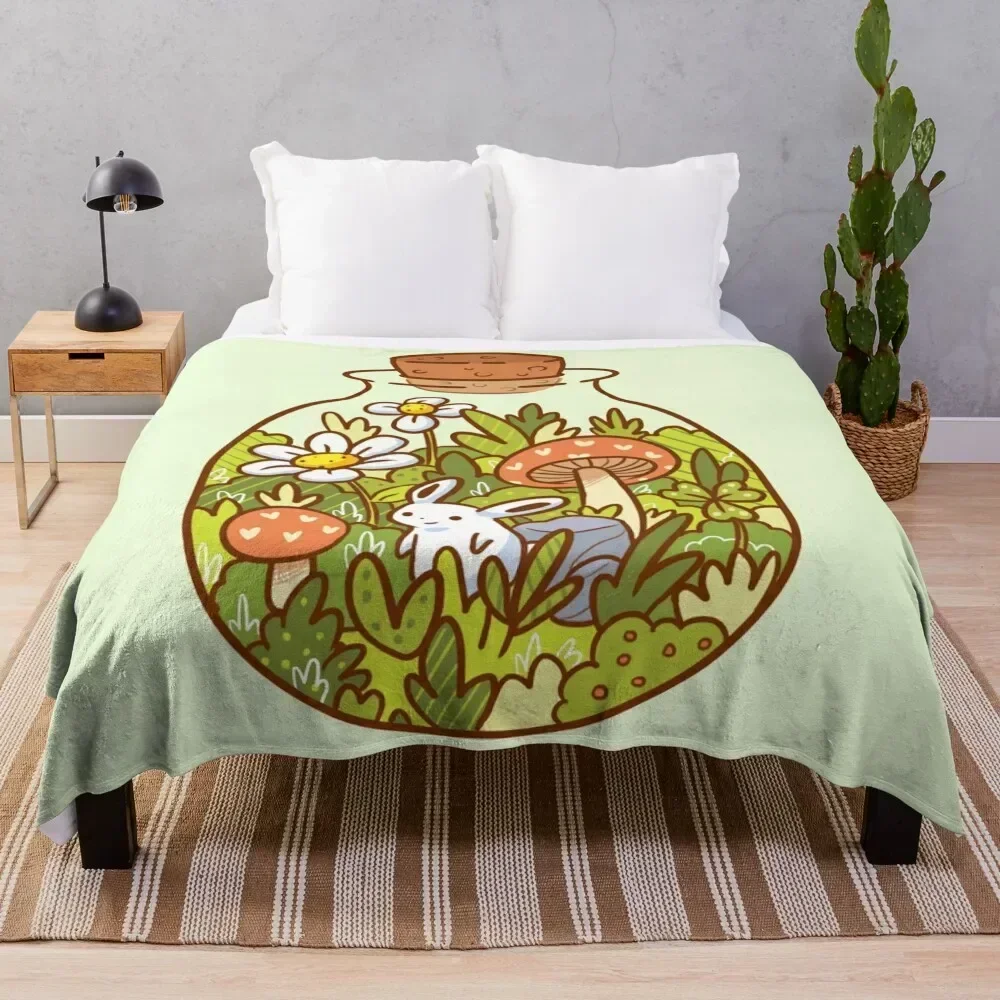 

Bunny in a Bottle Throw Blanket Stylish Couch Blanket for Home Living Room