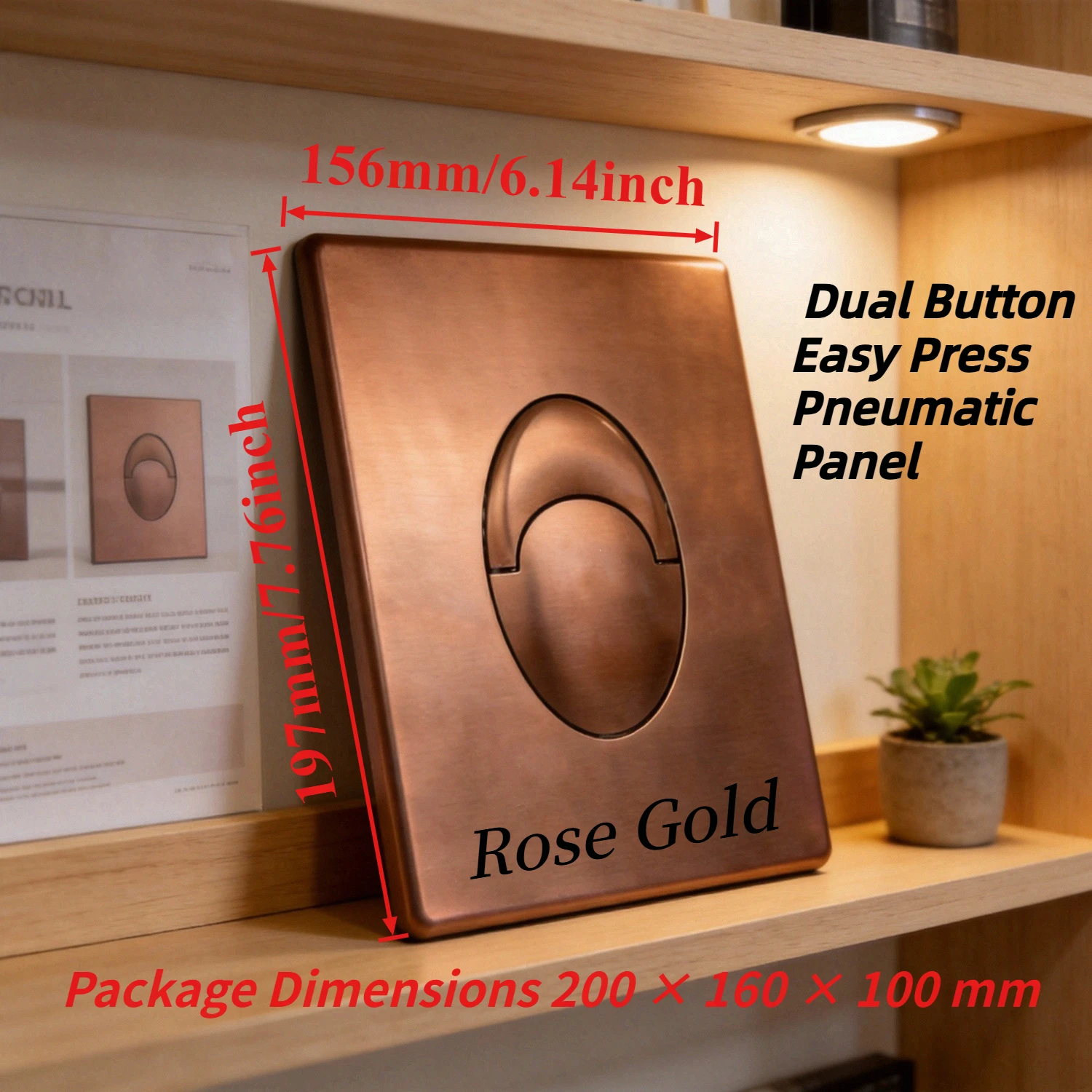 

Dual Flush Pneumatic Panel Button Plate Rose Gold Replacement High Quality Compatible with Grohe Concealed Toilet Tank Parts