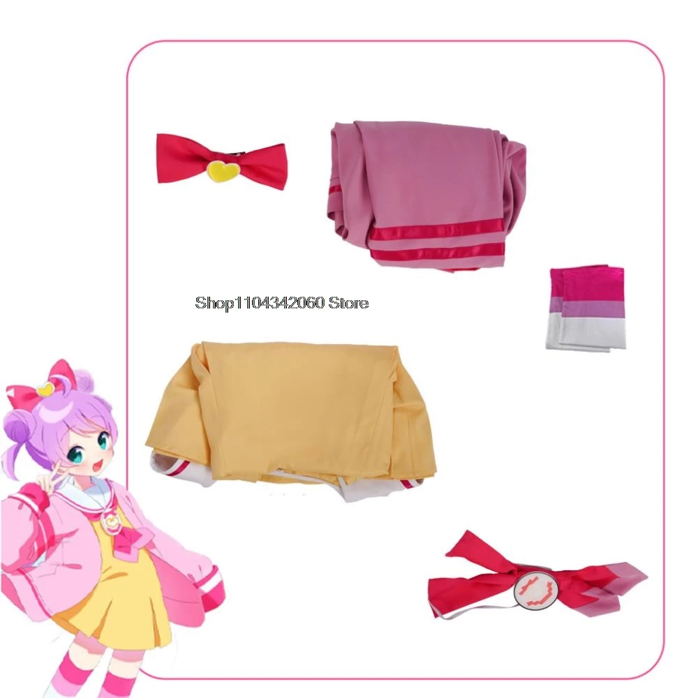 Manaka Laala Cosplay Anime Pripara Costume Pink Youth Cute Academy Short Skirt Accessories Set Halloween Party girl Uniform