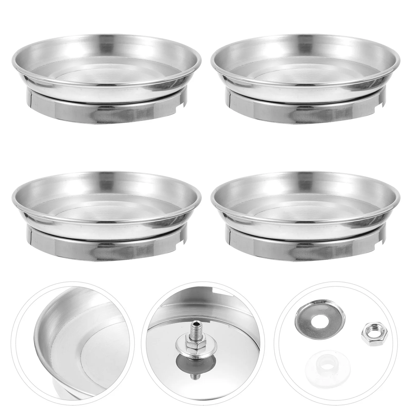 

4Pcs Stainless Steel Pot Lid Handles Universal Replacement Knobs High Temperature Resistant Kitchen Tools Strong Load Bearing