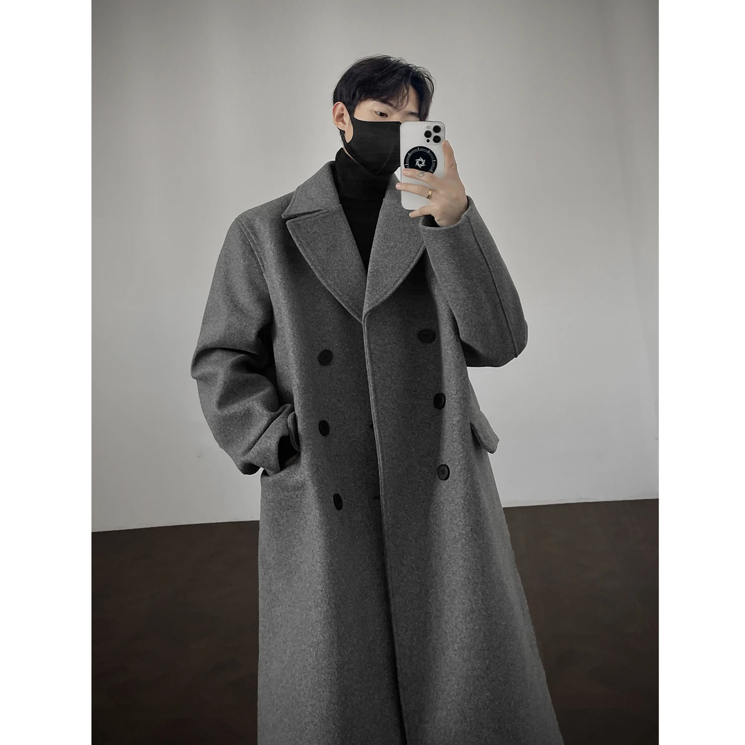 2026 Autumn-Winter New Men's Fashion Casual Thick Loose Wool Coat Korean Version Wool Jacket