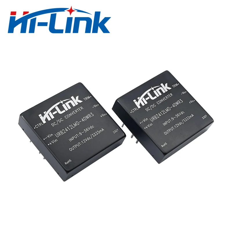 Step Down Power Supply Module, conversor isolado de entrada, Hi-Link, 40W, 12V, 3333mA Output, URB2412LMD-40WR3, DC-DC, 9-36V, frete grátis