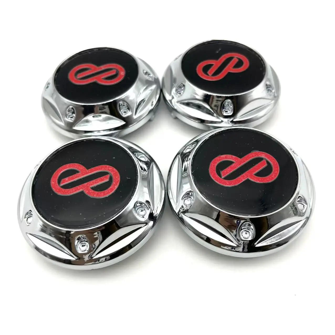 4 قطعة/المجموعة 68 مللي متر OD/64 مللي متر ID Enkei سيارة عجلة مركز قبعات محور التصميم الحافات غطاء محاور غطاء شارة شعار اكسسوارات السيارات #3