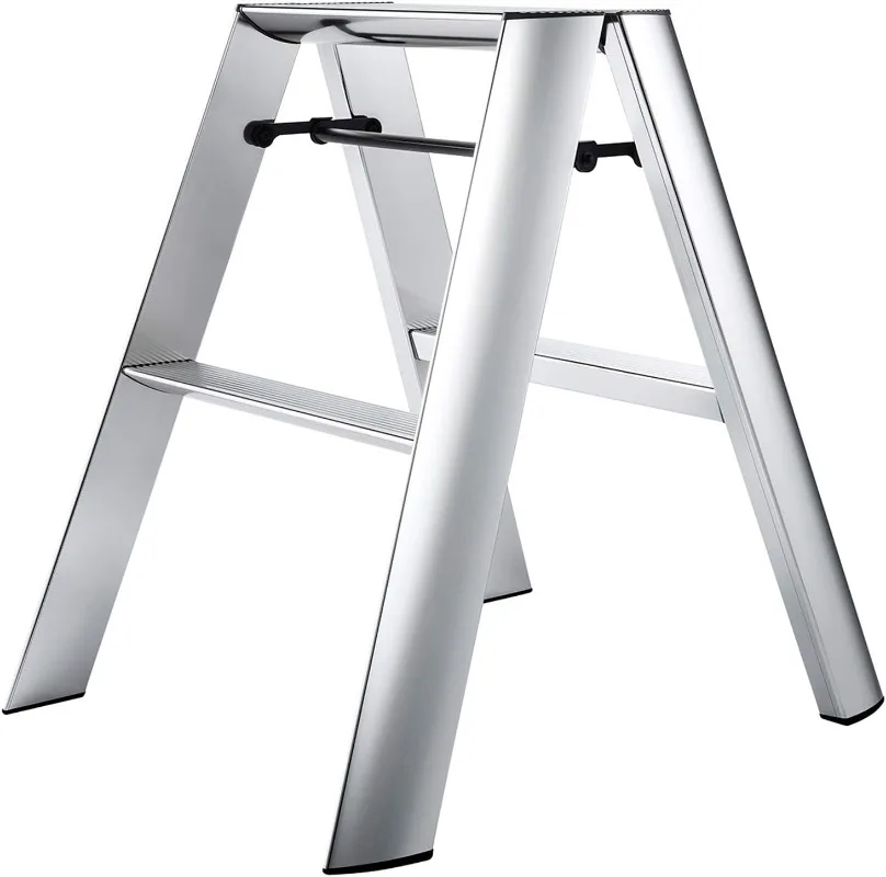 Ladders Lucano Step Stool Premium Edition 2 Step Silver