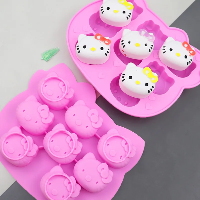 

MINISO Sanrio mold kitty cat head silicone chocolate mold creative jelly pudding mold cake candy home baking molds