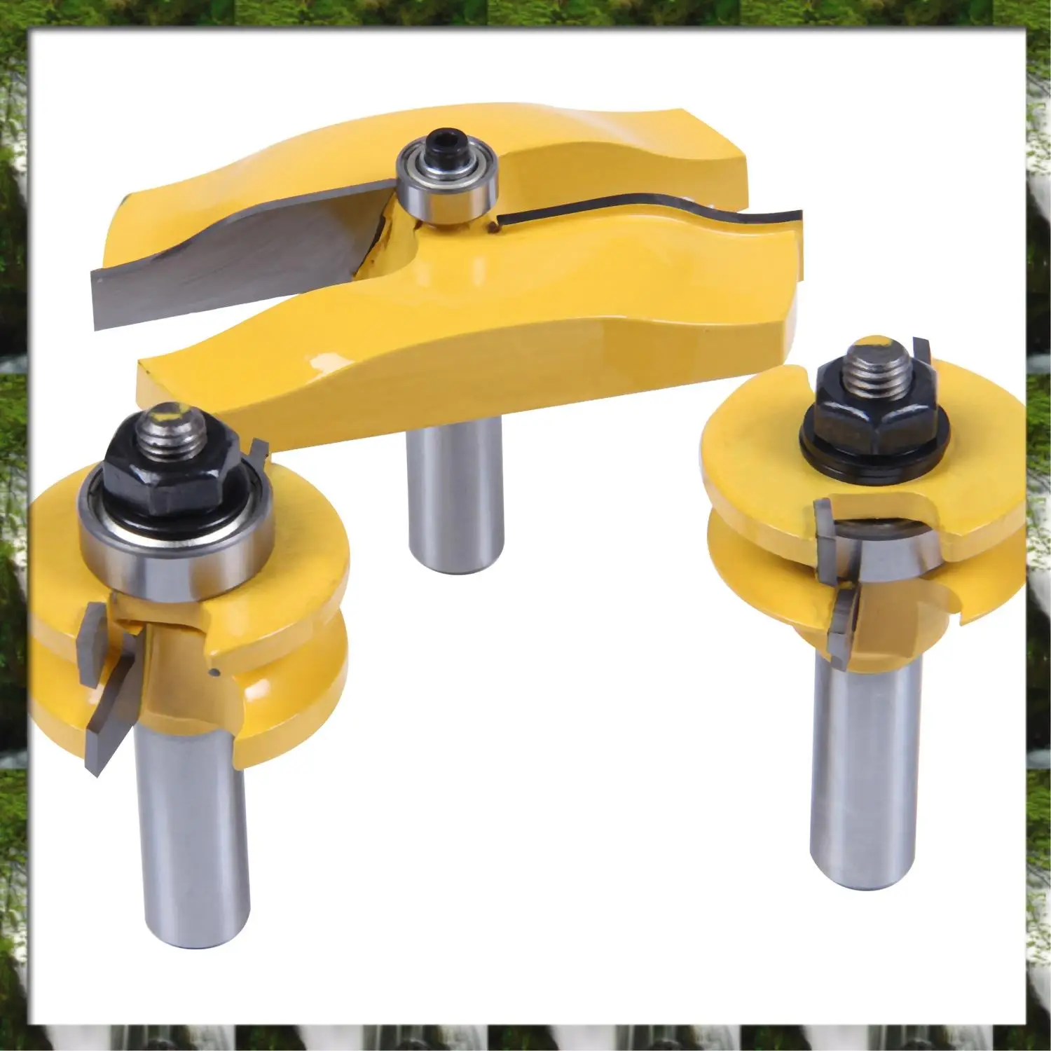 

The New 3 PCS Router Bit Set, 1/2-Inch Shaker Raised Panel Round Over Cabinet Door Router Bit Set With Back-Cutter Panel Raiser