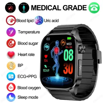 Blood lipids uric acid blood sugar health smart watch ECG+PPG+HRV heart rate blood body composition Smartwatch Bluetooth call