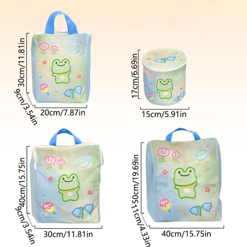 4Pcs Multiple Sizes Mesh Laundry Bags Set Auto-lock Zipper Cute Travel Clothes Organizer Multi-purpose with Handle