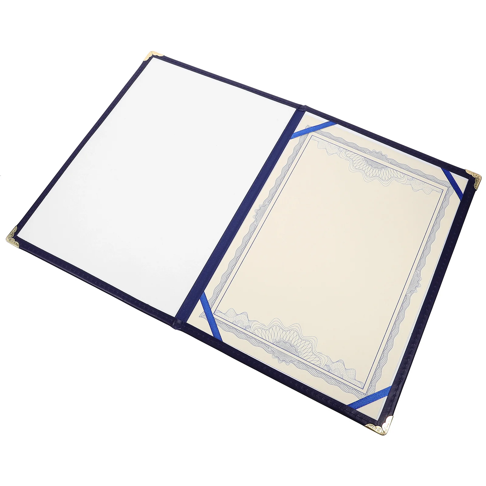 

Certificate Protective Cover A4 Single Page Blue Matte Finish Honor Holders Rounded Corners Smooth Edges Portable Size Easy