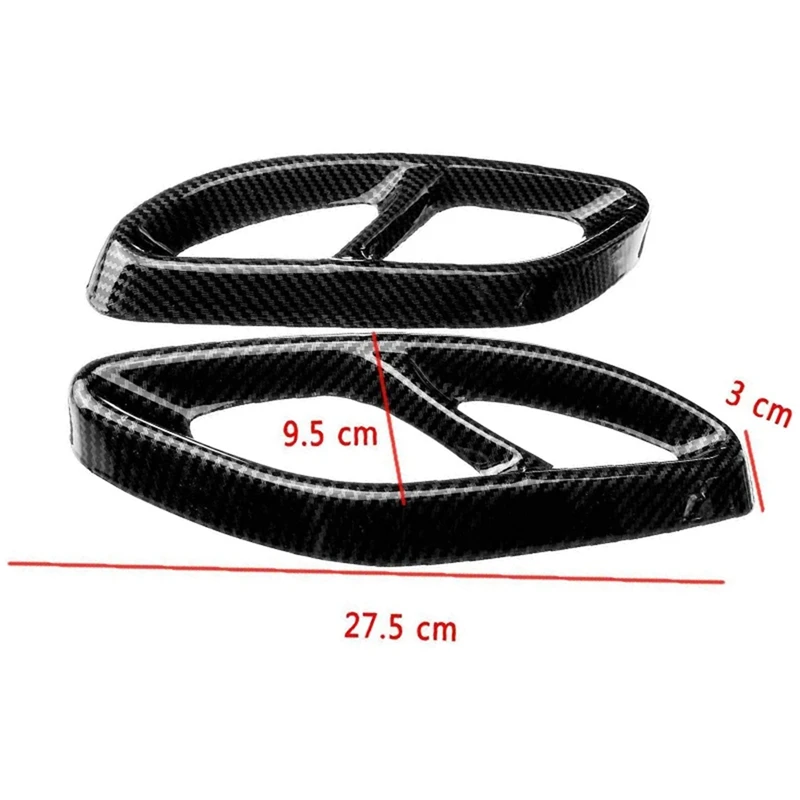 NEW-Carbon Fiber Rear Dual Exhaust Pipe Stick Cover Trim Exhaust Muffler Panel For Benz A B C E GLC GLE GLS Class