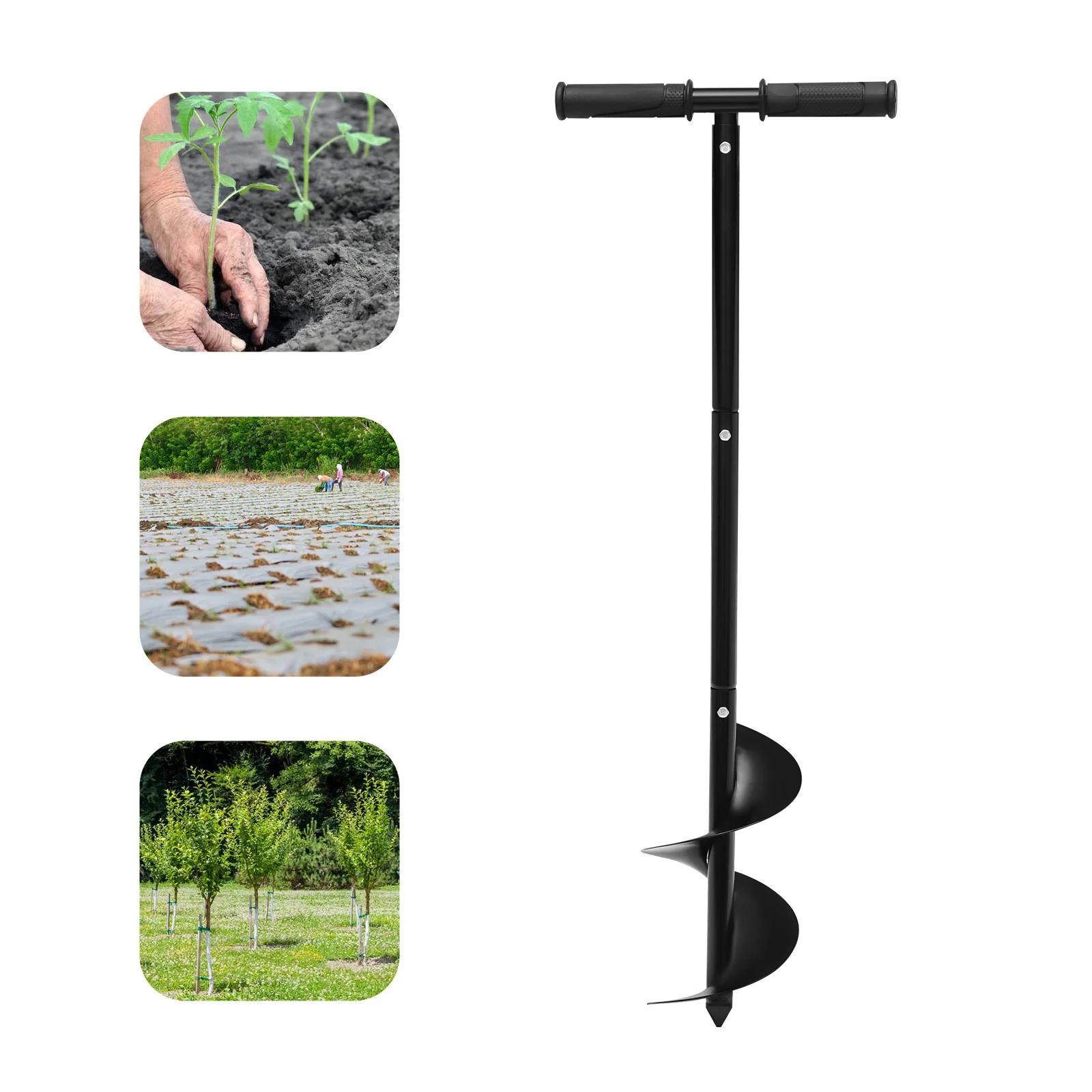

6"X 33.46" Manual Garden Hole Digging Drill Bit Hand Drill Auger Post Hole Digger For Bulb, Flower, Tree, Seedlings, Bedding