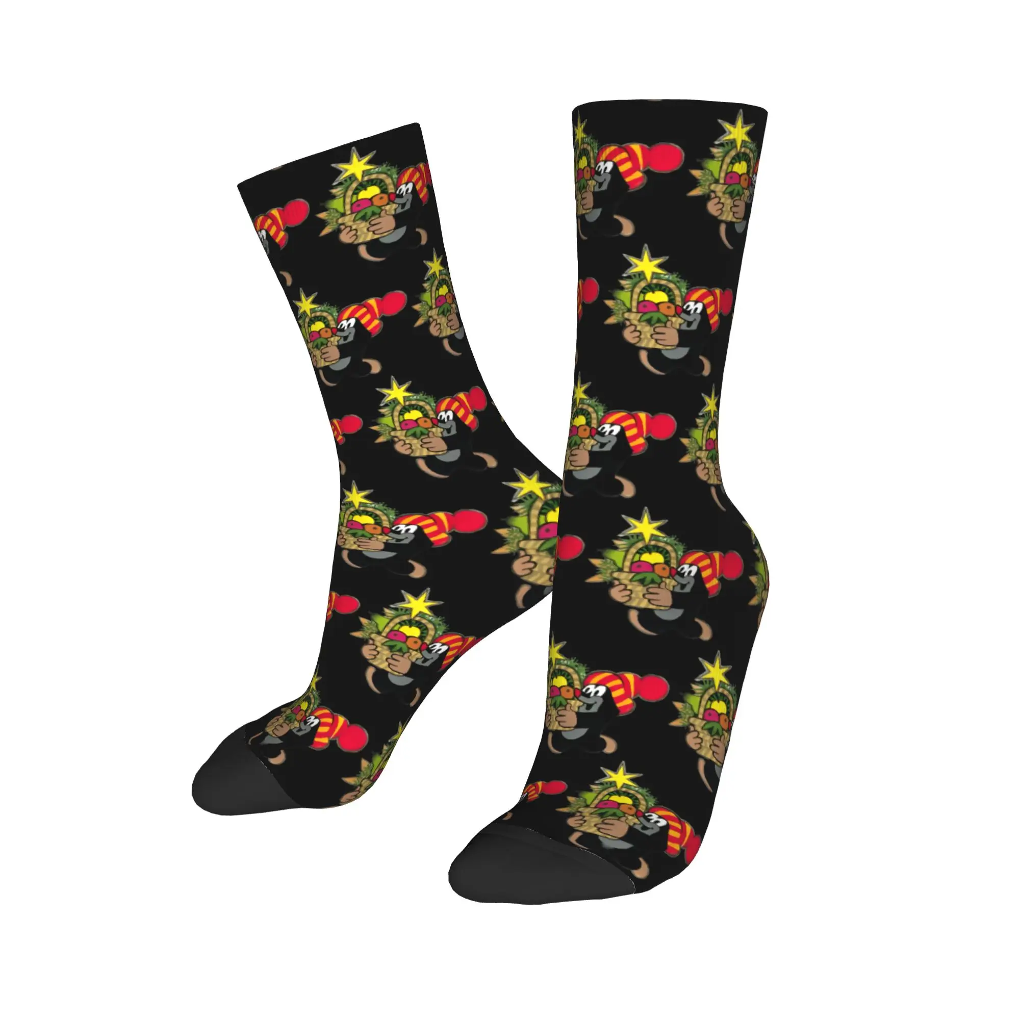 

Счастливые забавные мужские носки Harajuku The Little Mole Sock с героями мультфильмов, рождественский подарок, носки высокого качества