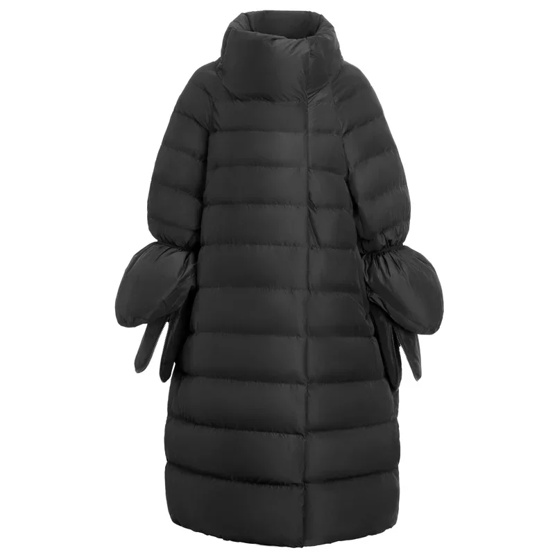 Oversize Winter Down Jacket Women with Gloves Long Korean Duck Down Coat Winter Puffy Jacket 2020 Casacas De Mujer 15799 KJ2742