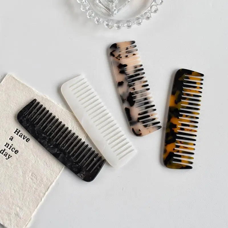 1Pcs Portable Acetate Pocket Comb Tangle Free Gentle for Men Daily Beard Grooming Travel Use