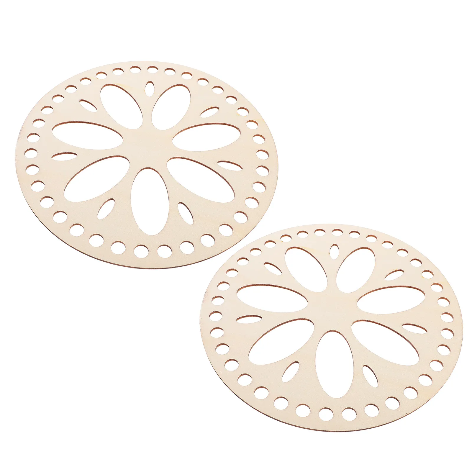 2Pcs Wooden Bag Bottom Round Crochet Basket Base DIY Handbag Shaper Pad for Shoulder Crossbody Bucket Bags Crafting Supply