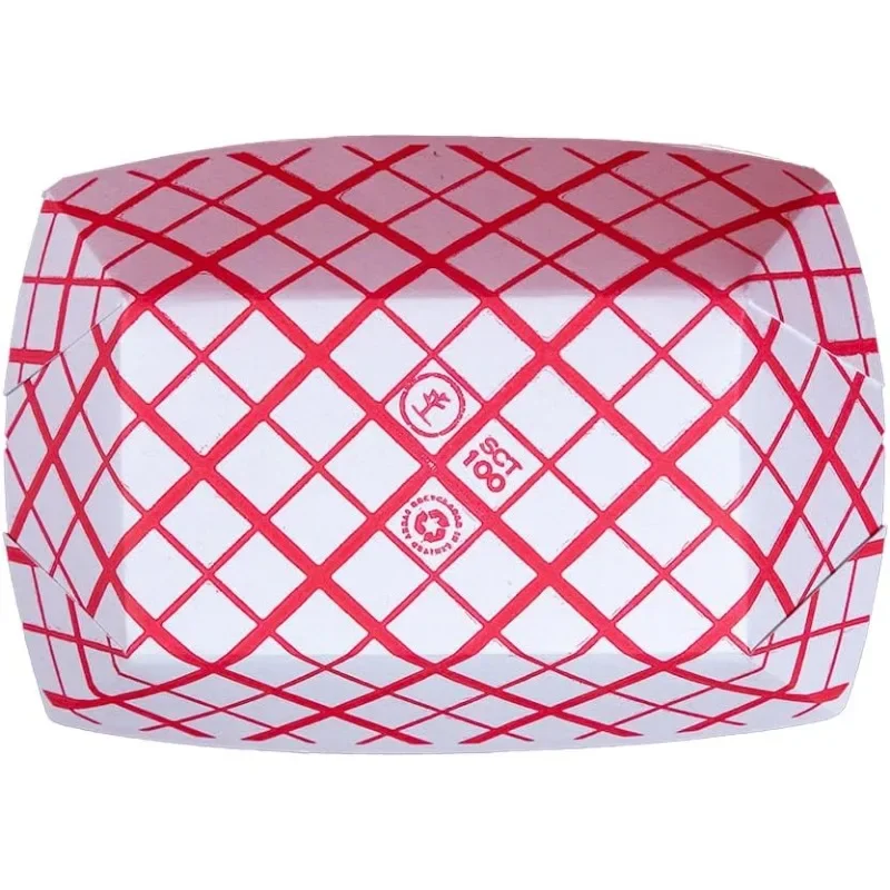 Tablett 0413 #100 Southland Pappe Food Tray, 1 Pfund Kapazität, Red Check (Fall von 1000)