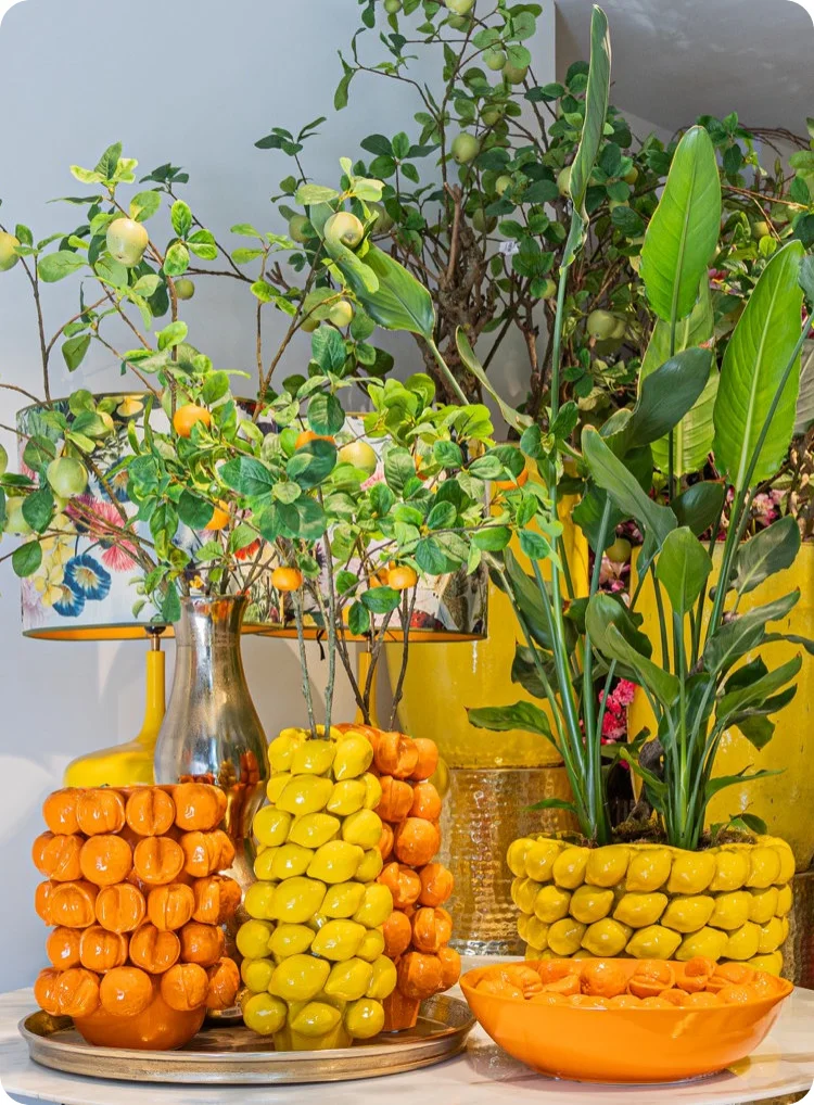 

Fruit Vase Lemon Flower Pots for Home Decoration Fruit Collections Ceramic