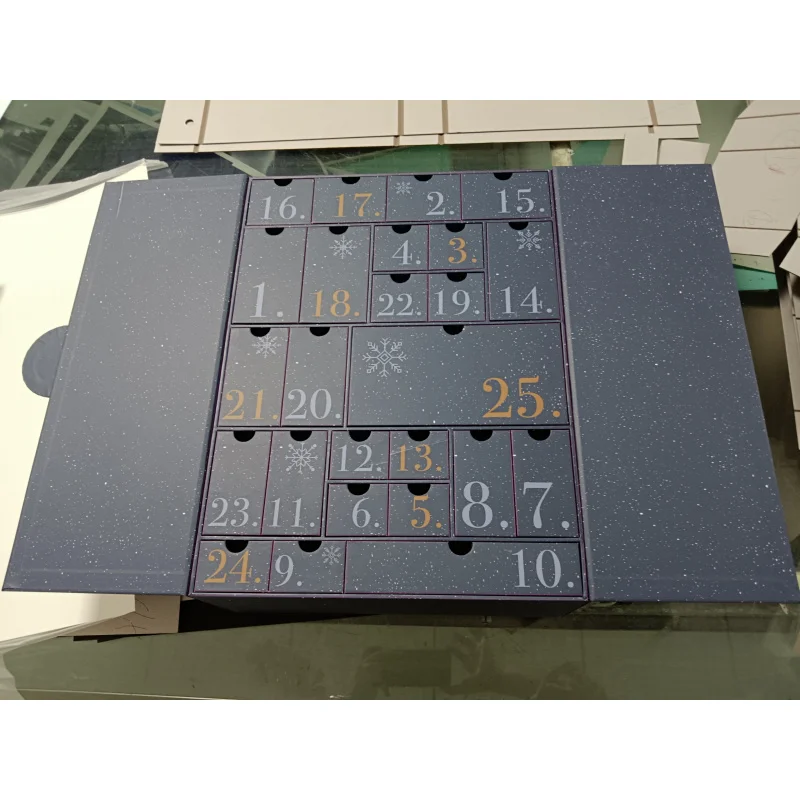 2025customized.Luxury Green Double Door Custom Empty Advent Calendar Package Drawers Box