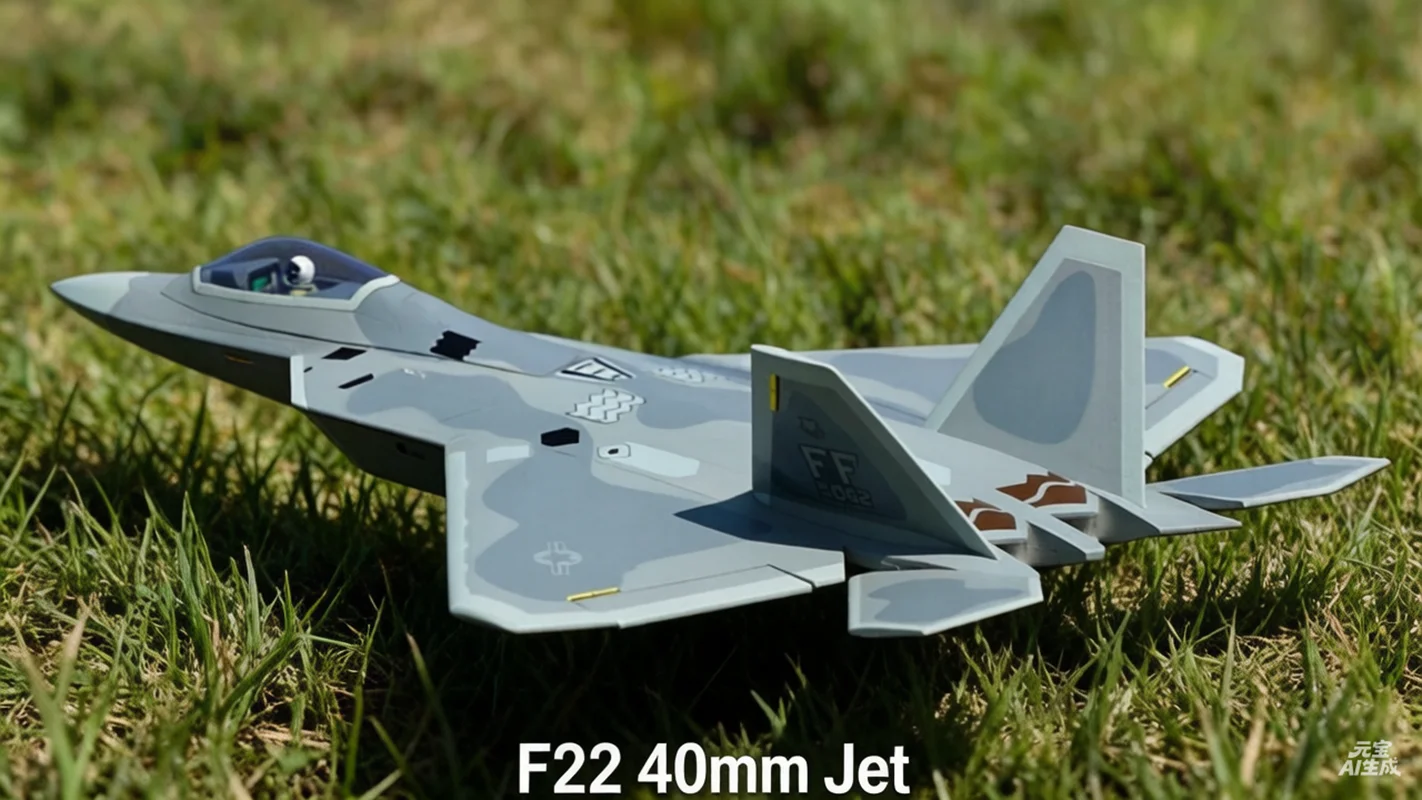 Avión RC XFly-Model F-22 Raptor de 4 Canales con Doble Motor EDF de 40 mm, PNP, RTF, Radiocontrol