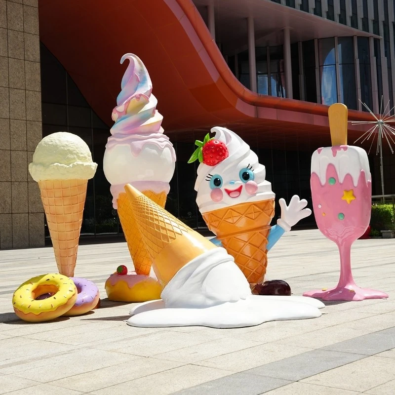 الدوبامين الآيس كريم متجر الحلوى مدخل الصرف الآيس كريم النحت زخرفة موجة مضيئة ترحيب نموذج الآيس كريم #1