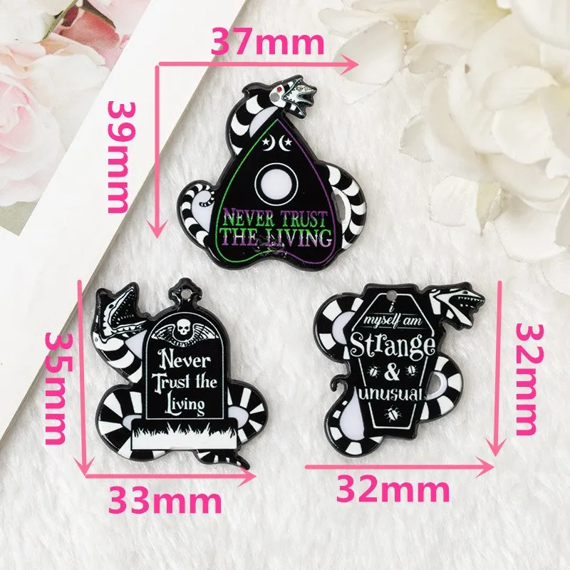 Gothic Halloween Skelett Grabstein Schlange Acryl baumeln Ohrringe kreative Punk Tier Schlange handgemachten Schmuck Halloween Geschenke