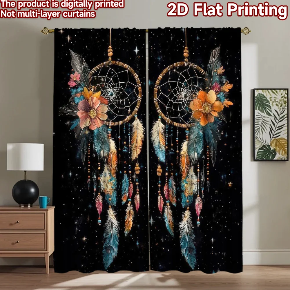 

1pc 2D flat Photography Backdrop Tapestry Dreamcatcher with Flowers 100% Polyester Party Decorations for New Year celebration
