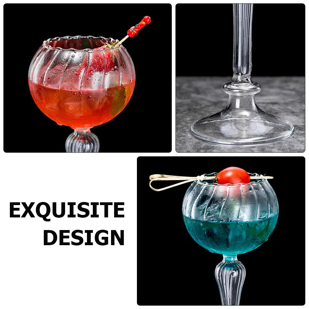 Fine Craftsmanship Glass Cocktail Cup Smooth Lip Rim Break Resistant Easy Clean Odor Free Wine Tumbler Bar Goblet