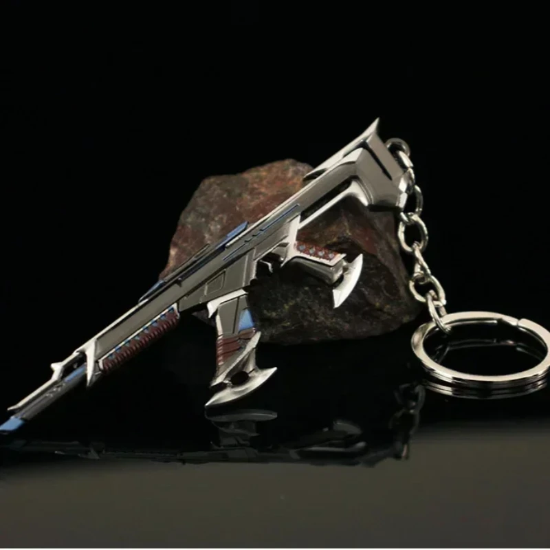 9 センチメートル/3.54 インチ Valorant ゲーム周辺機器ミニ銃キーホルダーブラックウェーブモブサムライソード金属武器モデル装飾男の子のおもちゃギフト