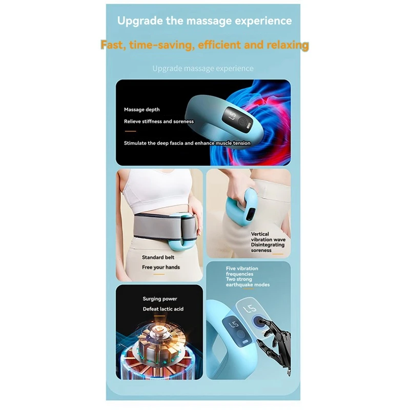 Professional Rechargeable Fascial Ring Massager and High-Frequency Shock and Rapid Fat Burning to Relieve Fatigue-A12I